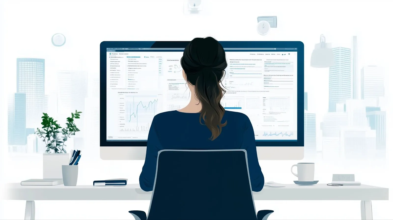 A person at a computer