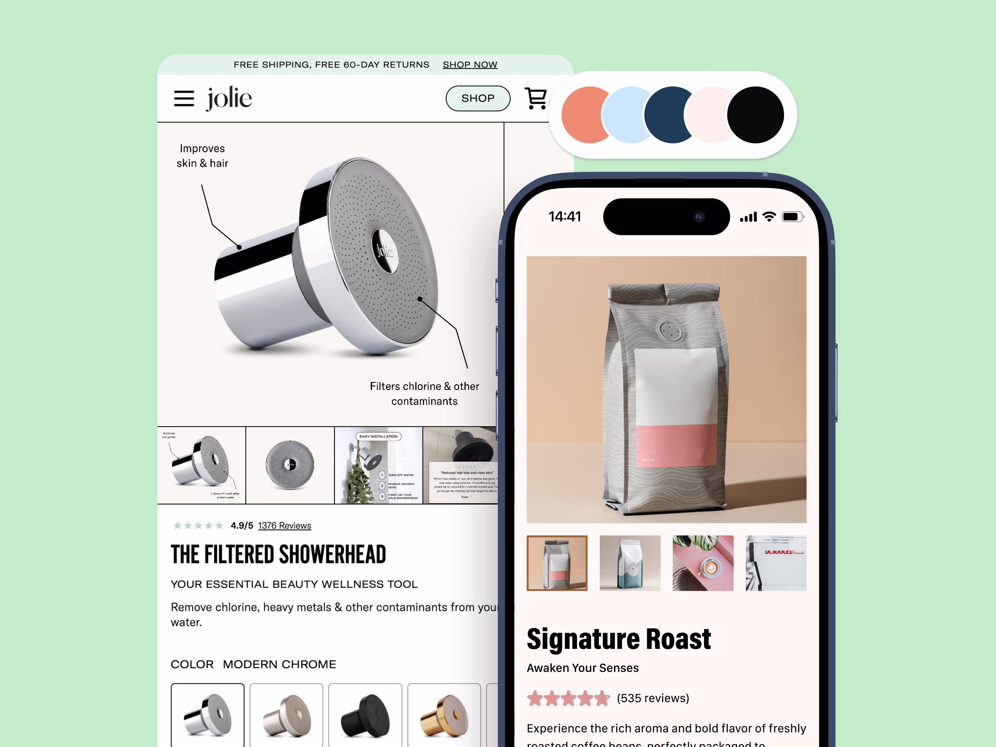 A Shopify landing page builder showcasing high-converting ecommerce product pages with modern aesthetics and engaging visuals.