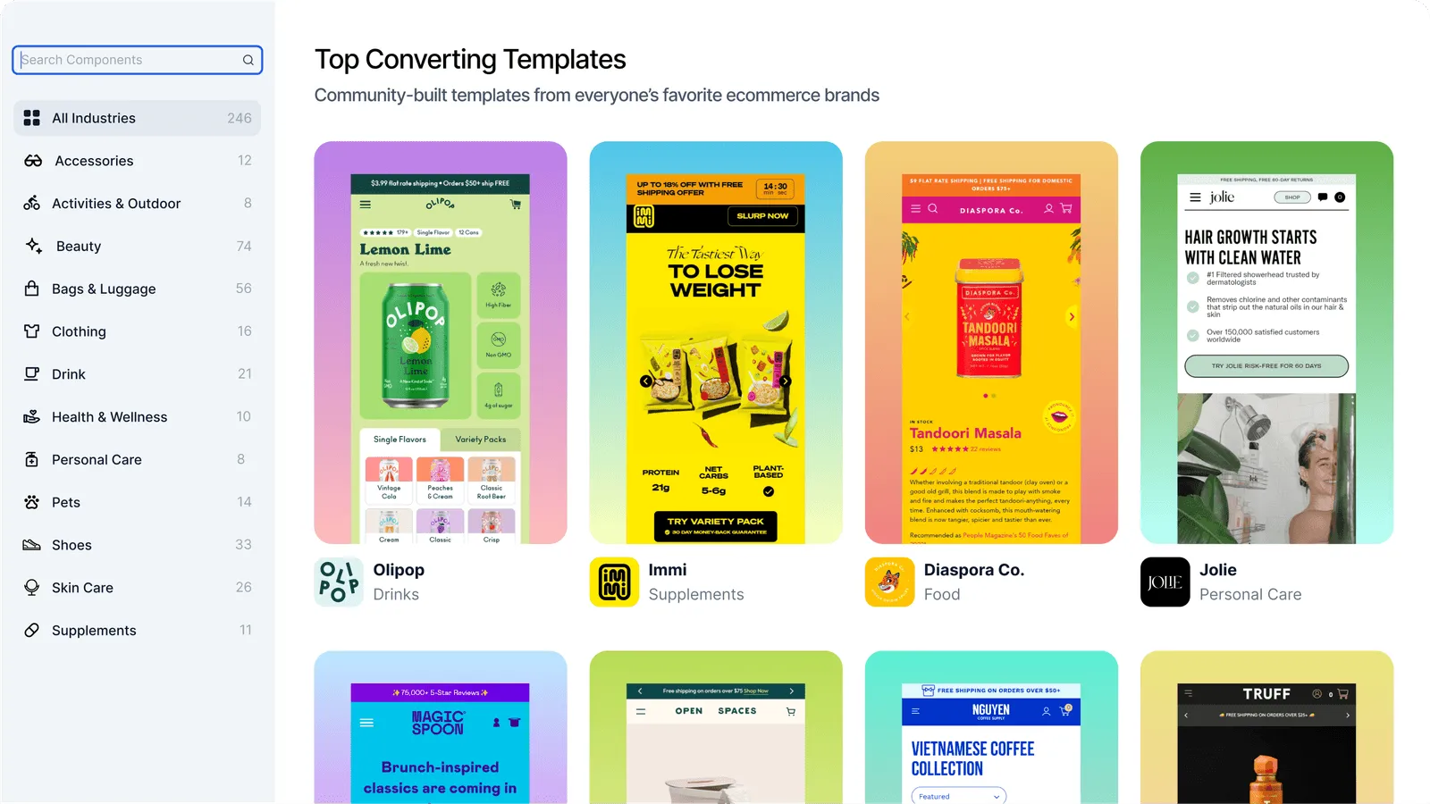 Discover high-performing ecommerce landing pages built with Replo’s Shopify landing page builder to optimize conversions for your brand.