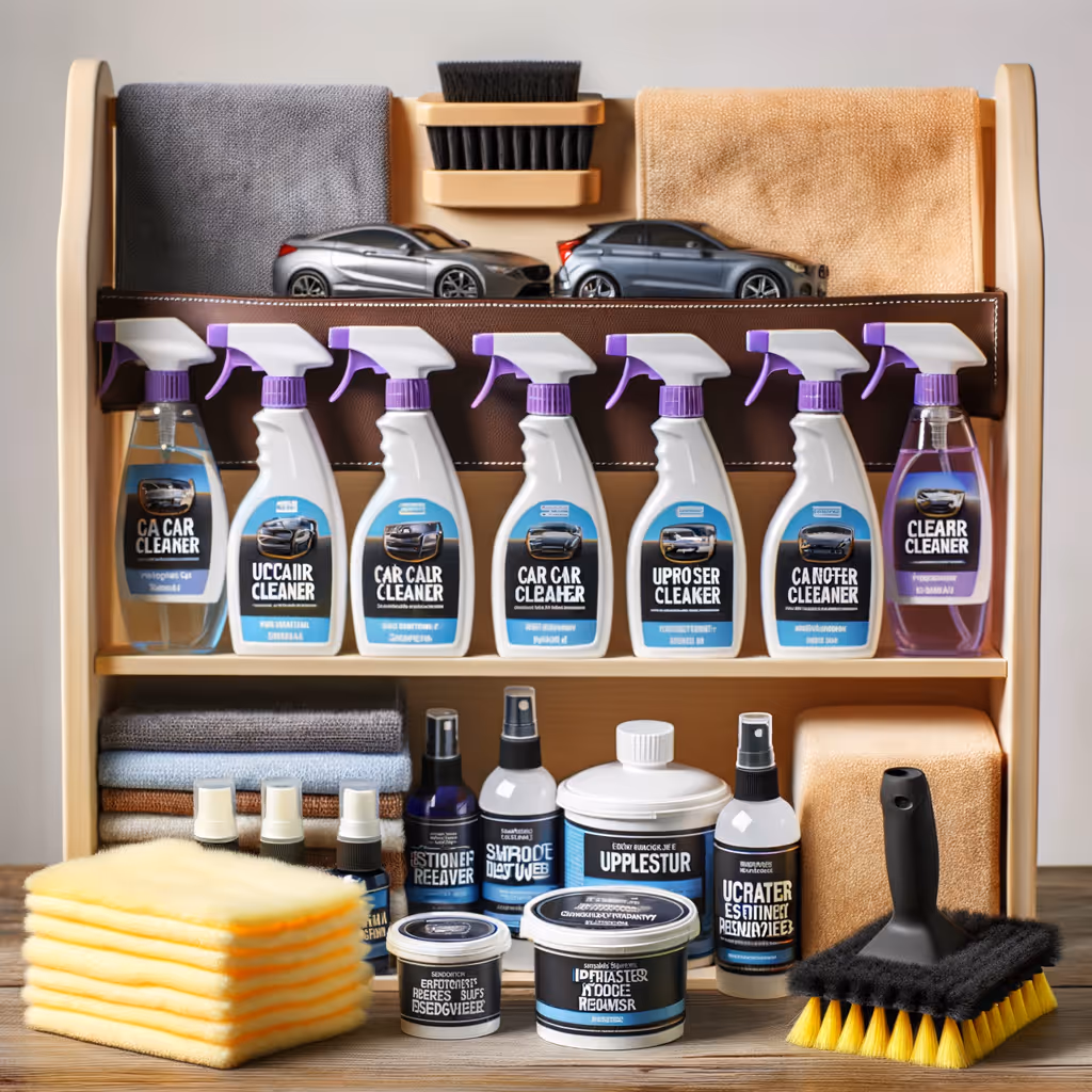 Produtos para lavagem de estofados de veículos.