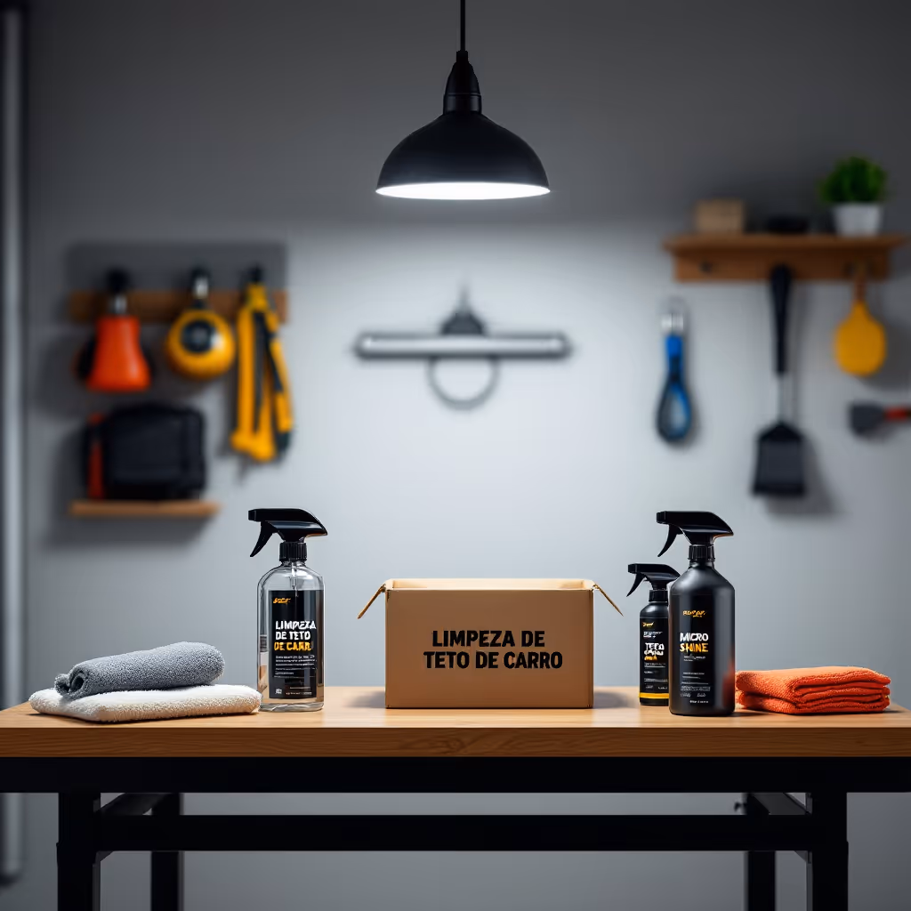 Variedade de produtos para limpar teto do carro disponíveis no mercado