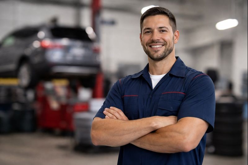 image of oil change service being performed