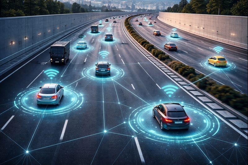 gps interface in use on a trucking dashboard