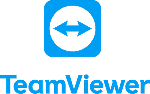 Logo TeamViewer azzurro, con sfondo trasparente 