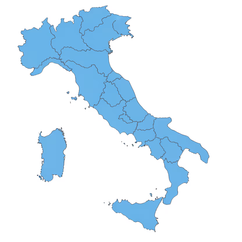 Mappa dei data center in Italia con collegamenti a Bergamo, Verona e Roma.