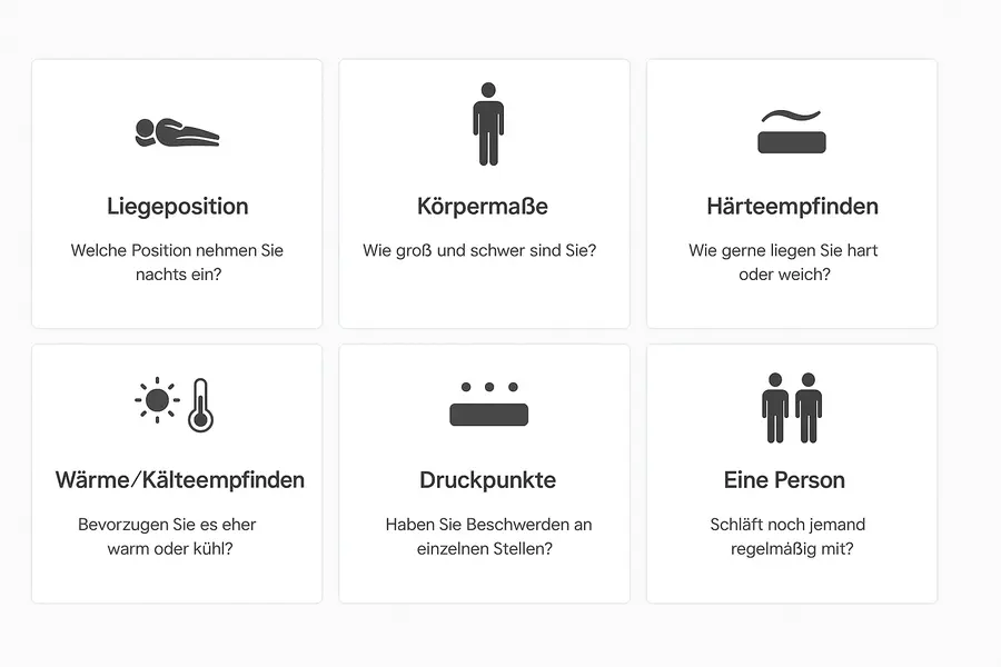 Screenshot des Luxupur Konfigurators zur Auswahl maßgeschneiderter Matratzen