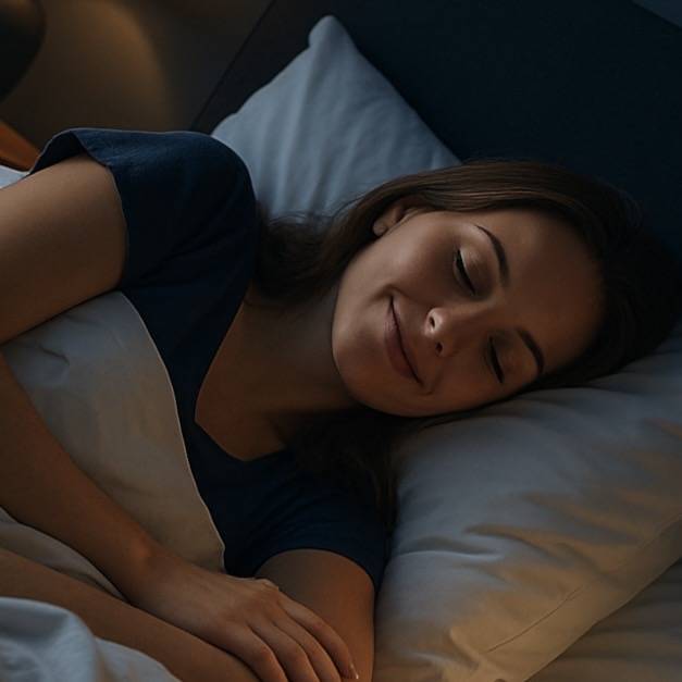 Ruhiges, abgedunkeltes Schlafzimmer mit angenehmer Temperatur