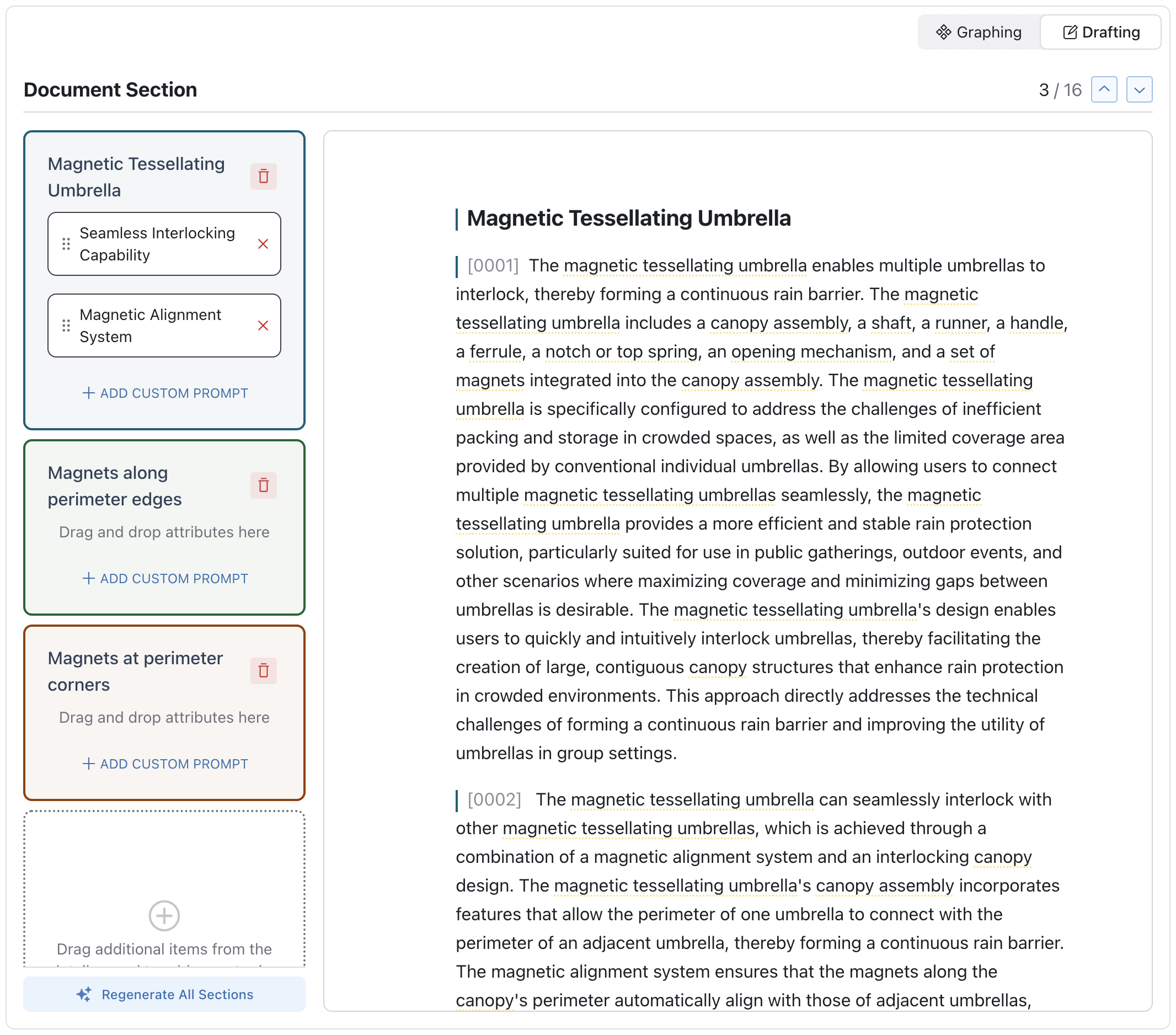 patentext drafting interface