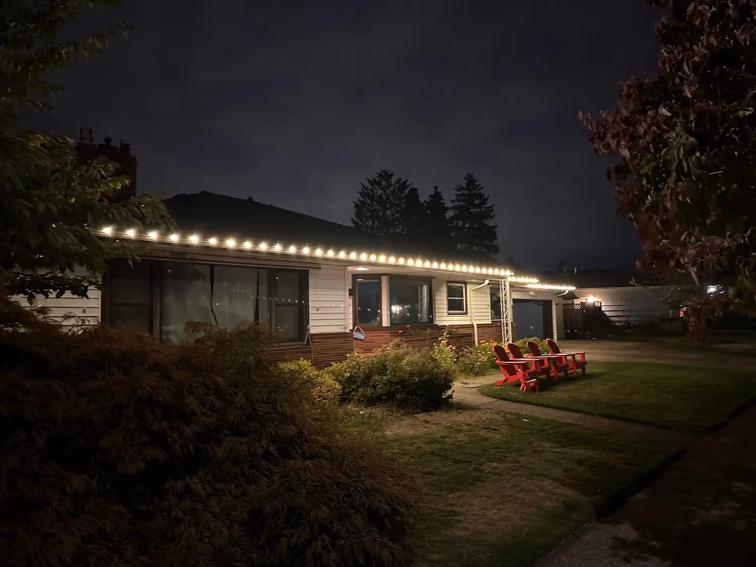 Residential Christmas Light Installation with Clean, Bright Design in Portland, OR
