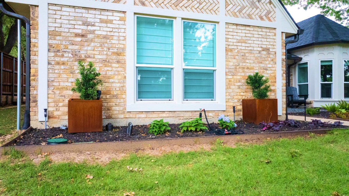 Custom landscape design and installation in Dallas TX — front yard landscaping