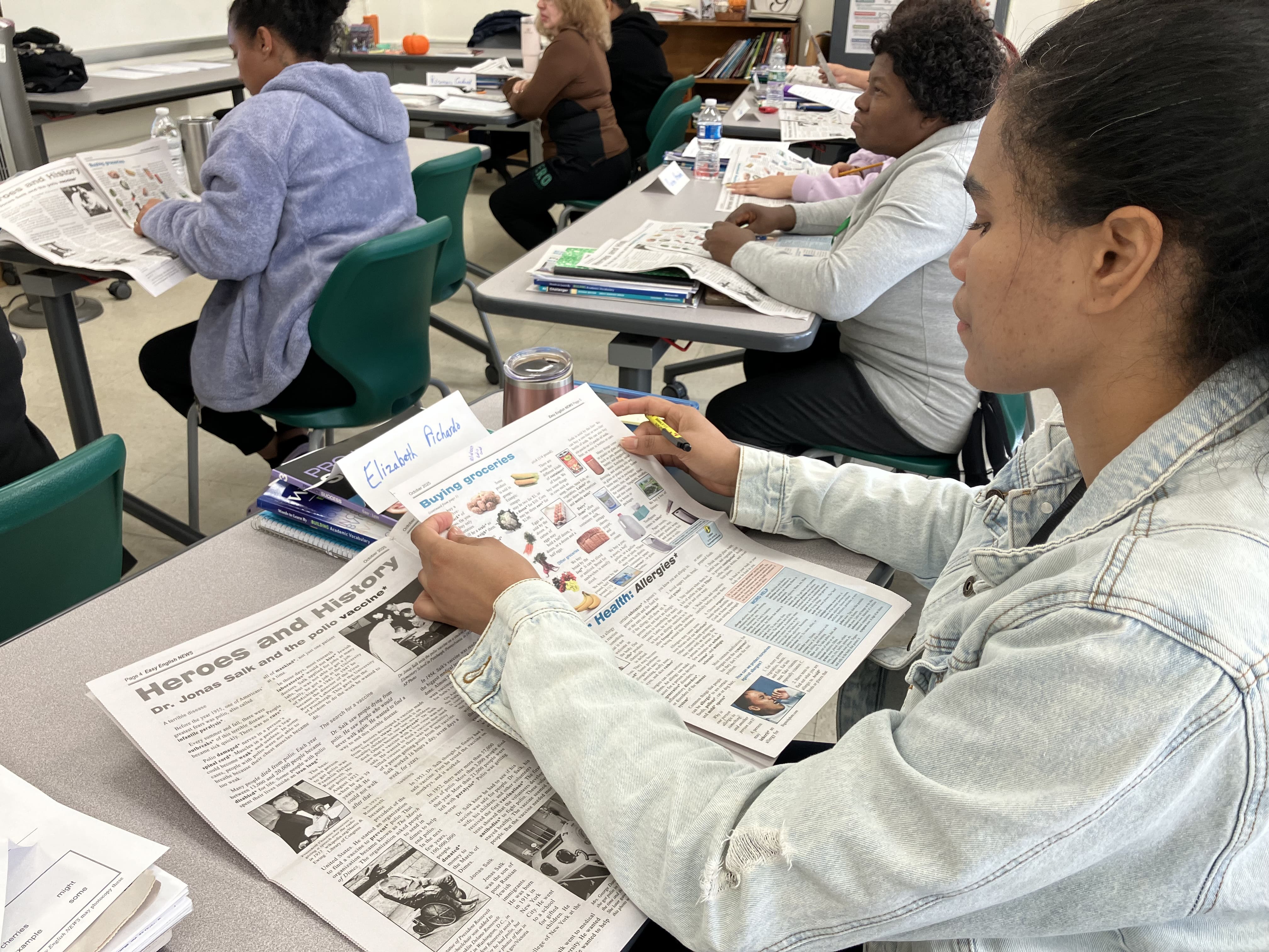 Easy English News learning from the print-outs. 