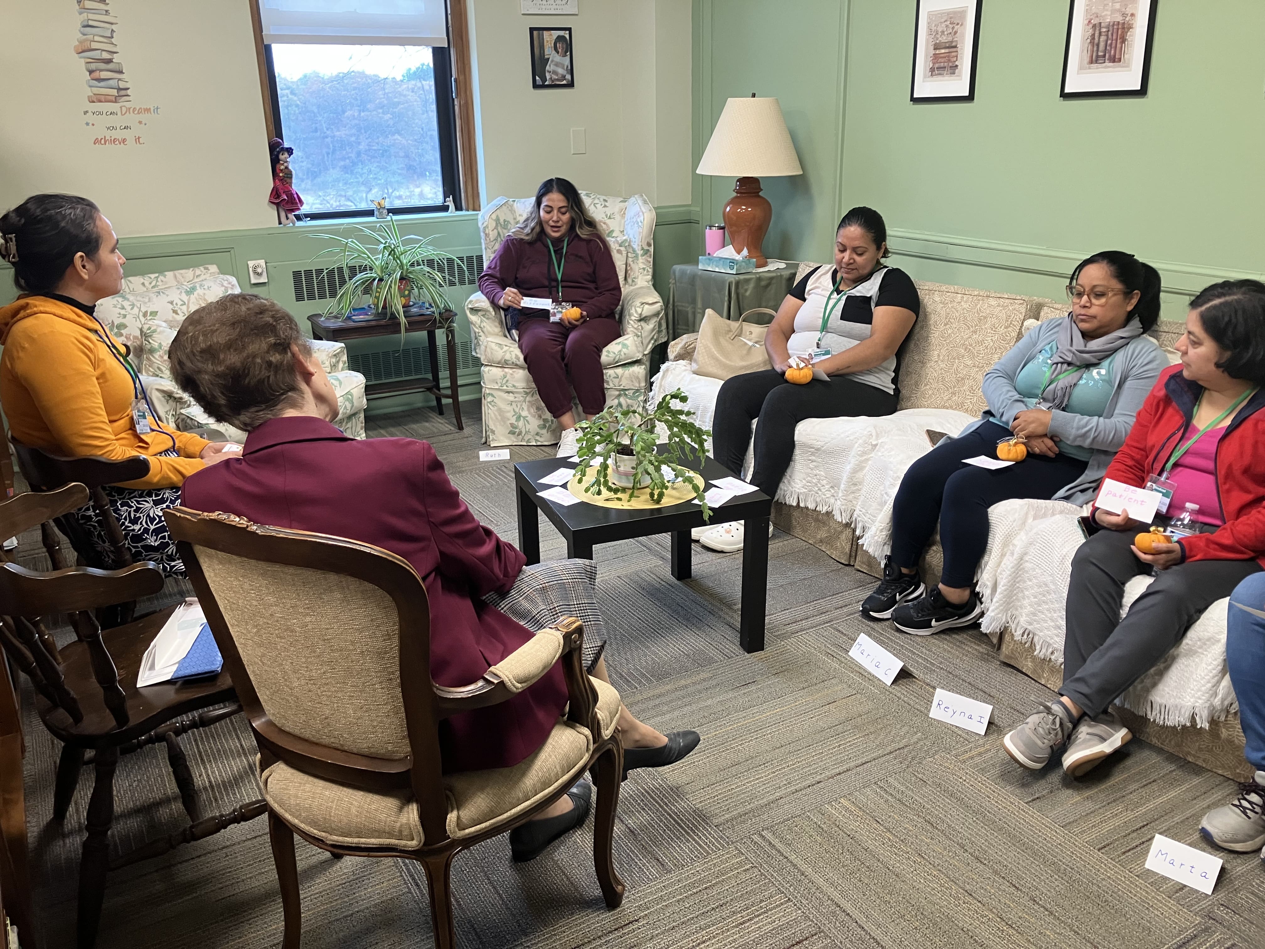 Conversation - listening in the library.