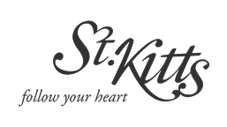 St. Kitts tourism logo with elegant script typography and inspiring tagline