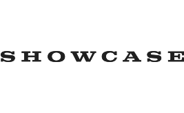 Black and white Showcase logo text with clean, bold typography