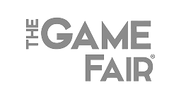 The Game Fair logo in grayscale with stylized typography