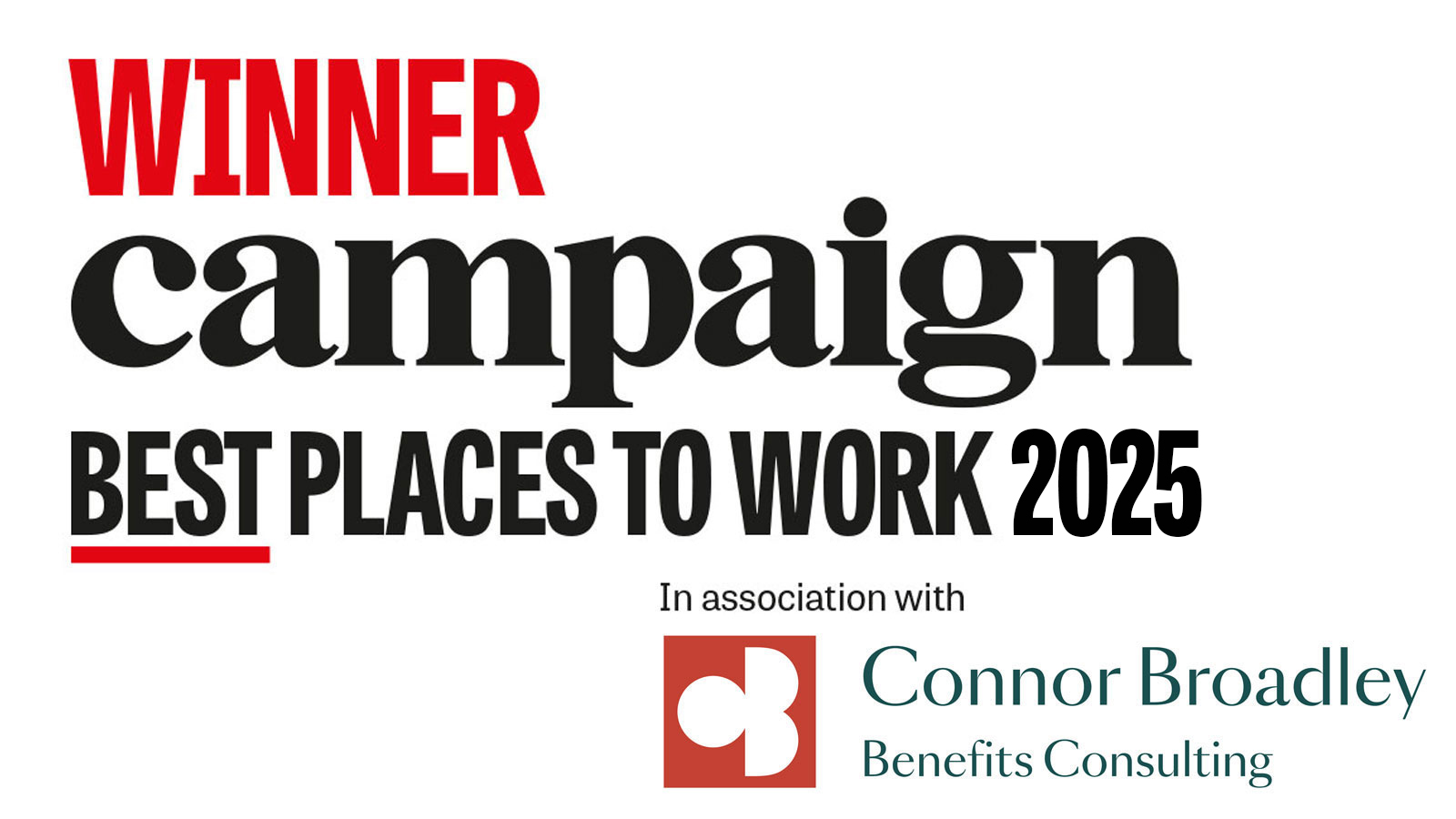 Winner Campaign Best Places to Work 2025 logo