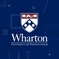 Wharton School University of Pennsylvania logo on blue background