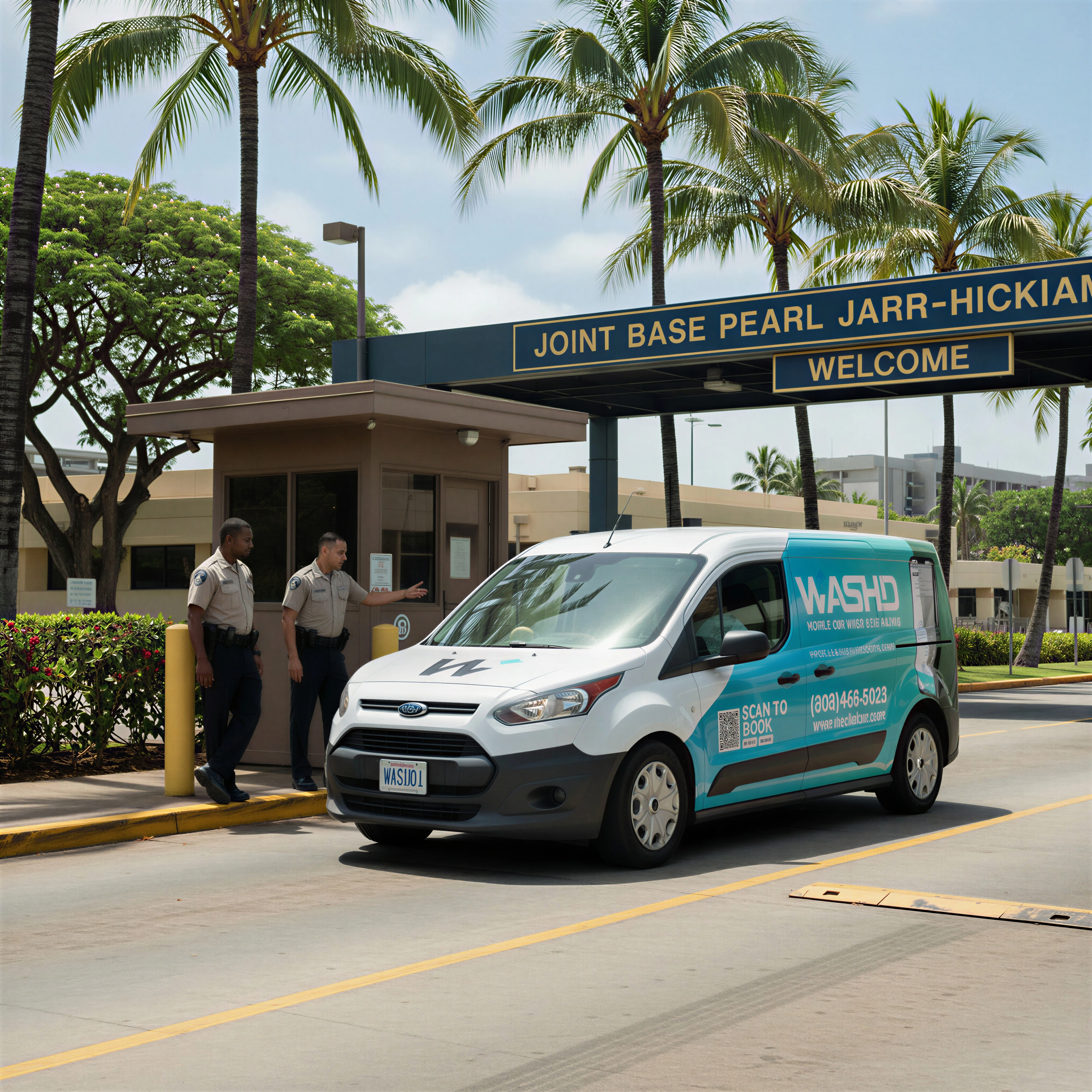 Authorized mobile car wash on Oʻahu military bases like Pearl Harbor and Schofield Barracks