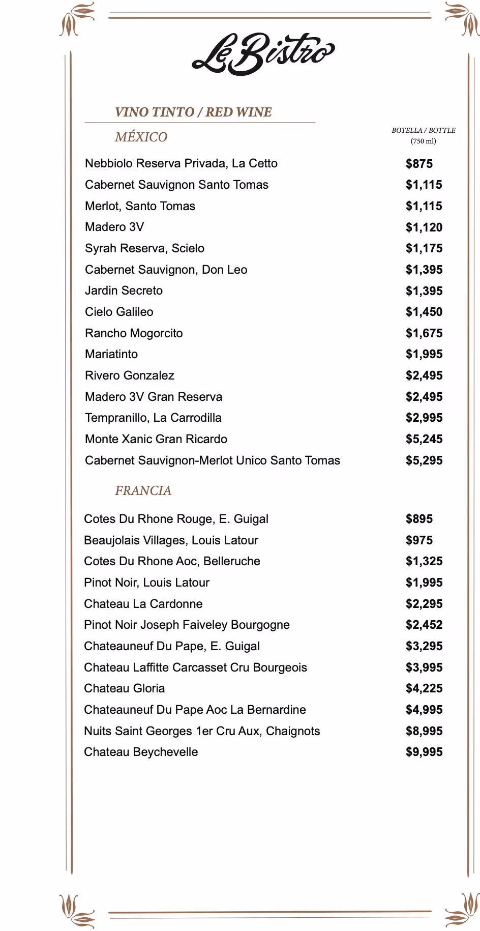 Wine menu page 4
