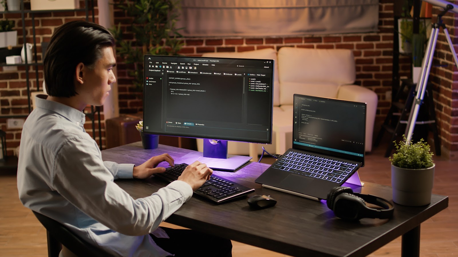Developer working on an app