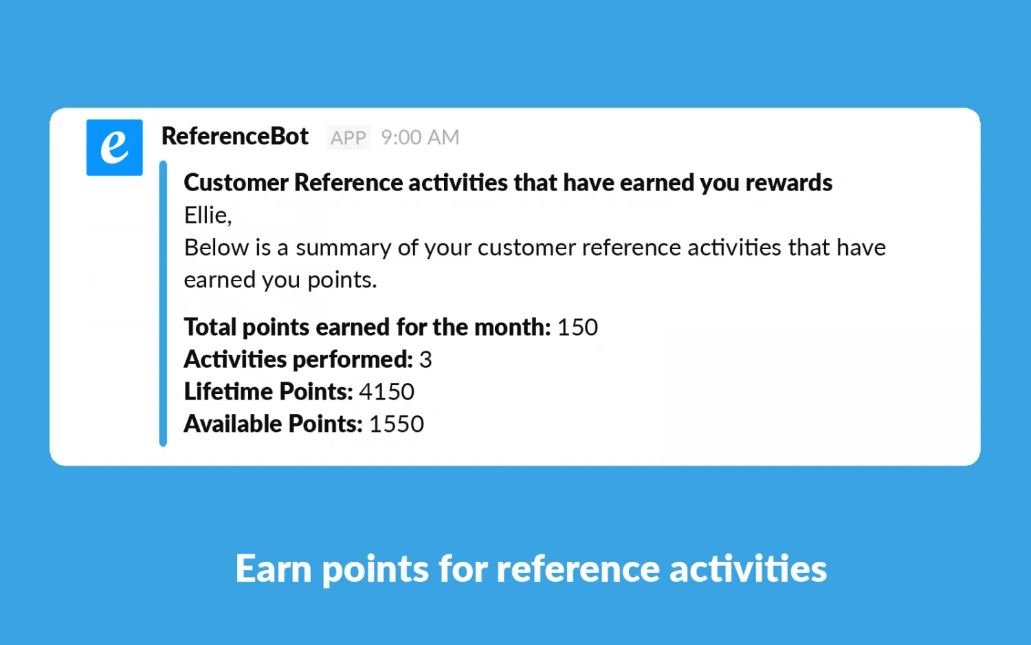 Earn points for reference activities