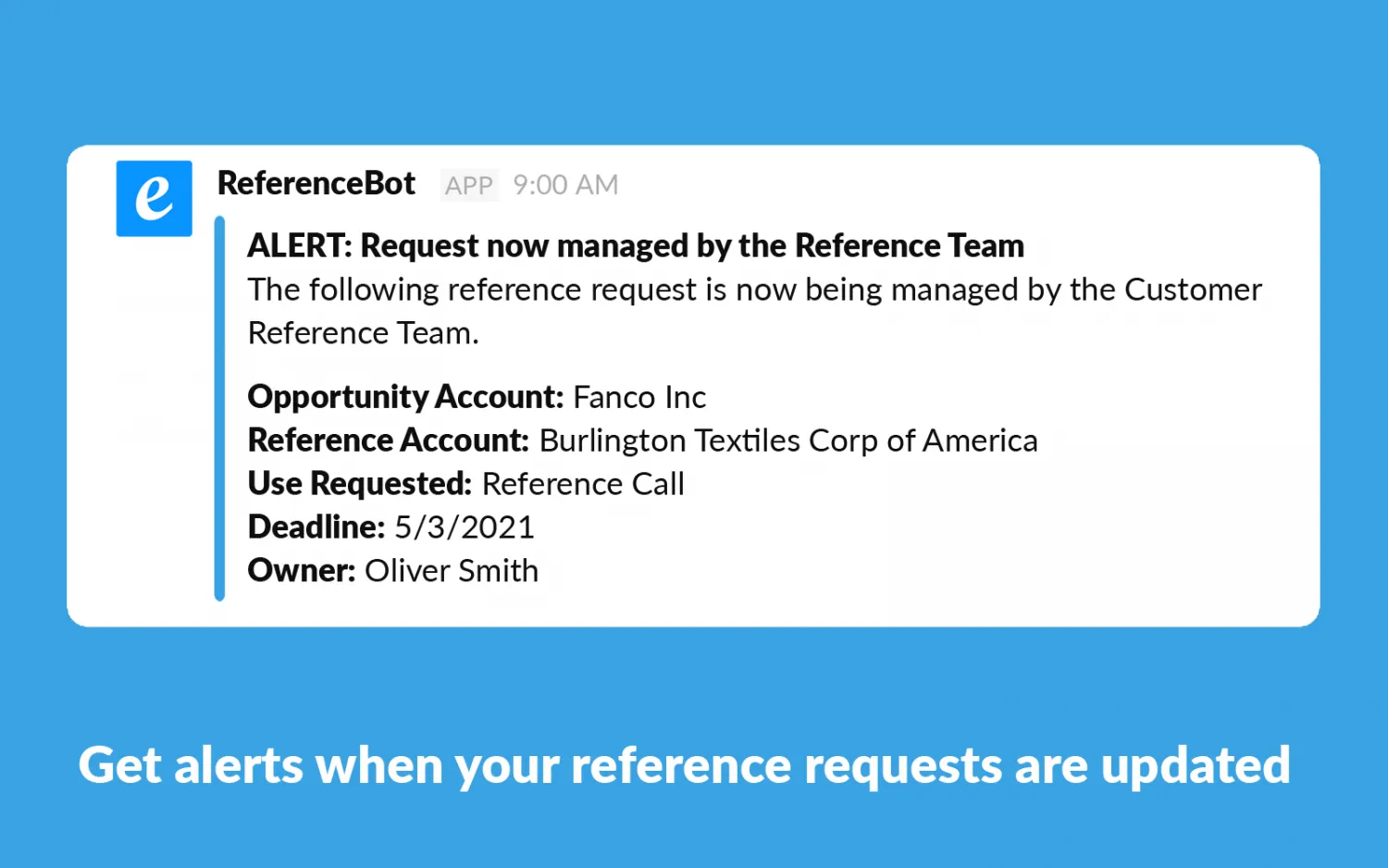 Get alerts when your reference requests are updated