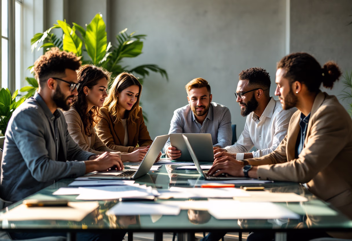 image of an office collaboration scene (for a mobility and transportation)