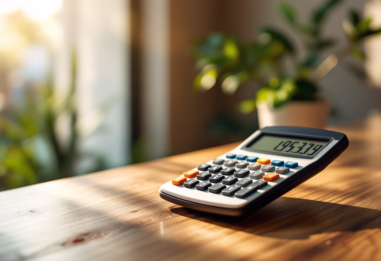 background image of calculator on desk (for a financial advisor)