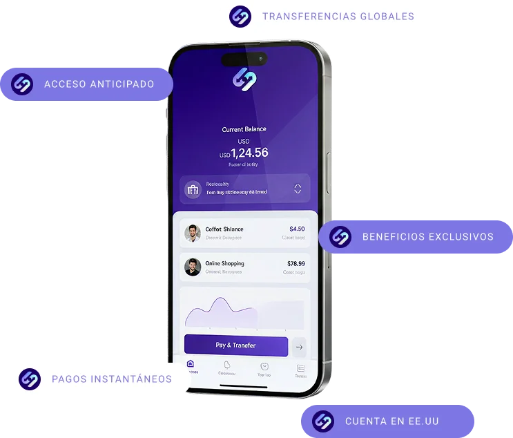 Interfaz de la app SakiSaki mostrando balance en dólares