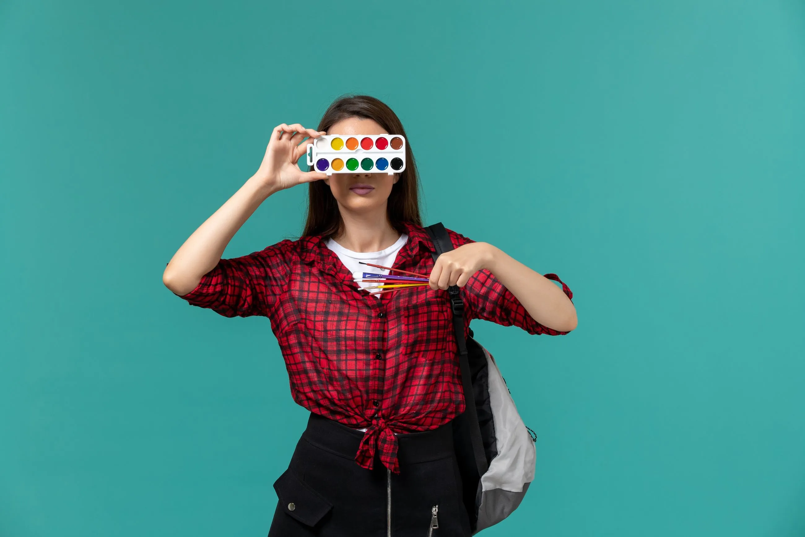 woman with her face covered