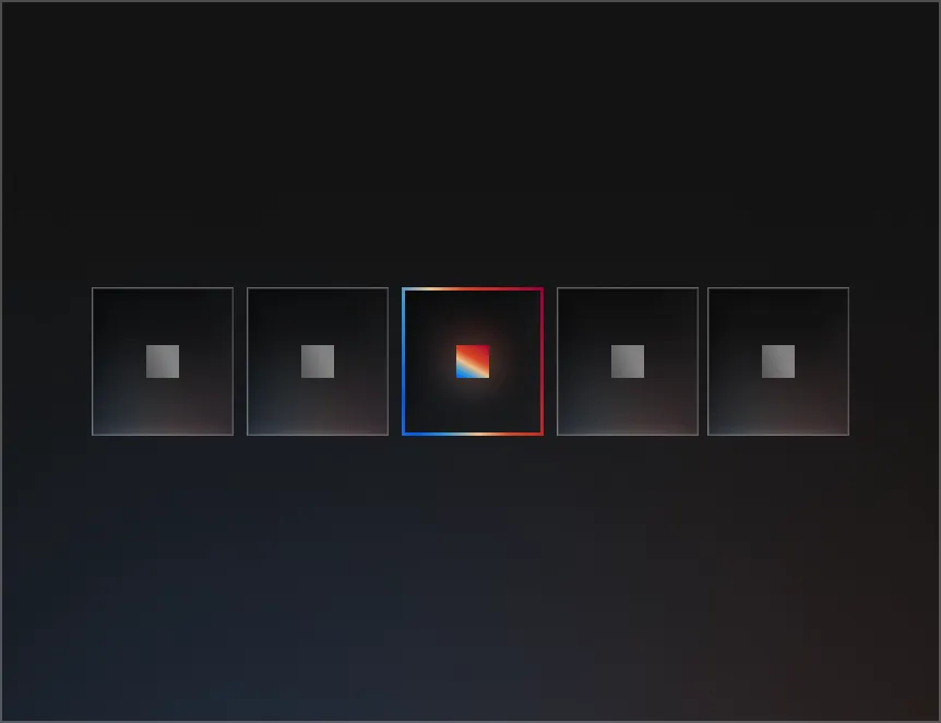 A black background with a red and blue rectangle.