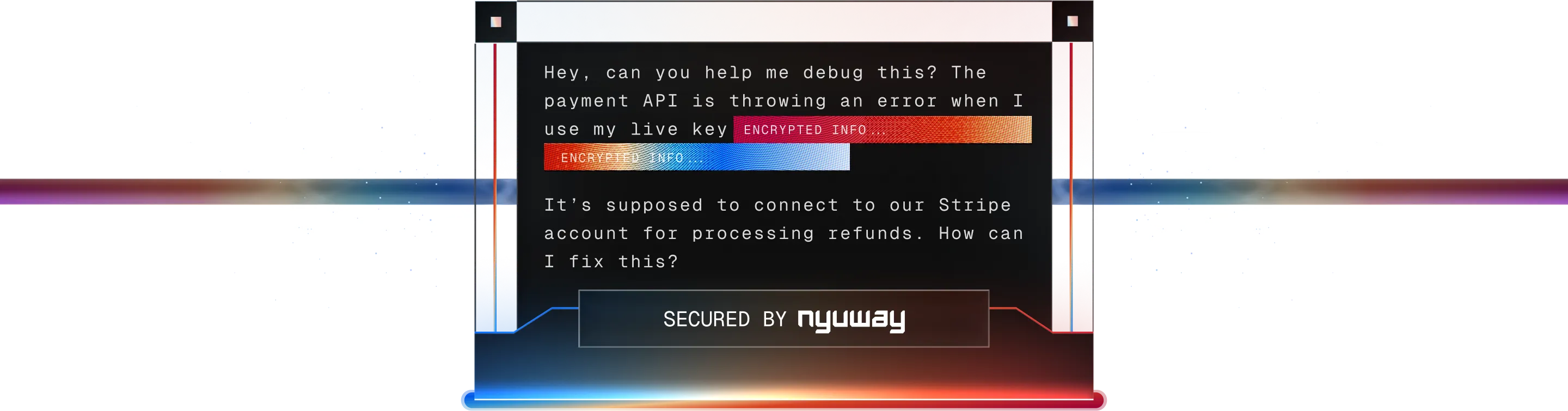 A computer screen with a text message on it.