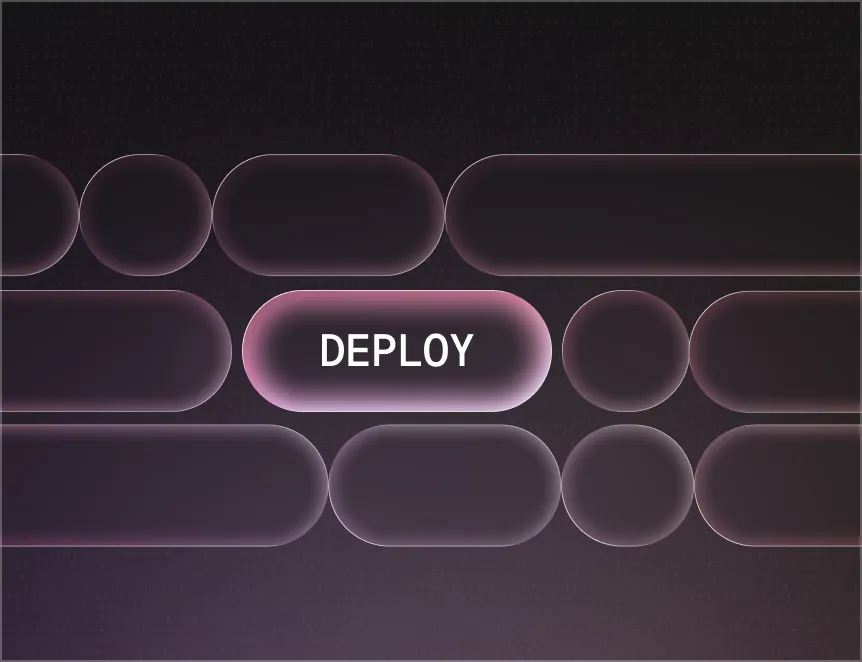 A computer screen with the words deploy on it.
