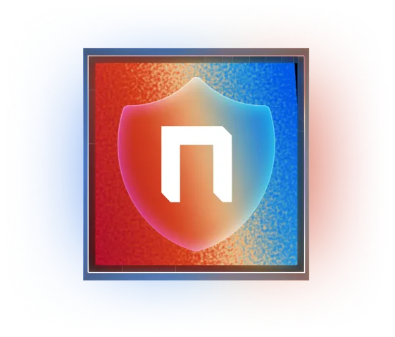 A red and blue icon with the letter n on it.