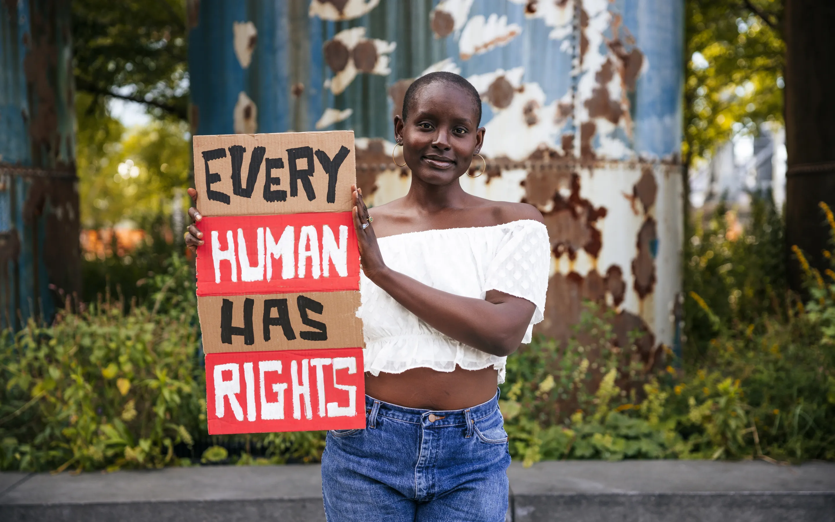 Photo with activist/protest/rights defense.