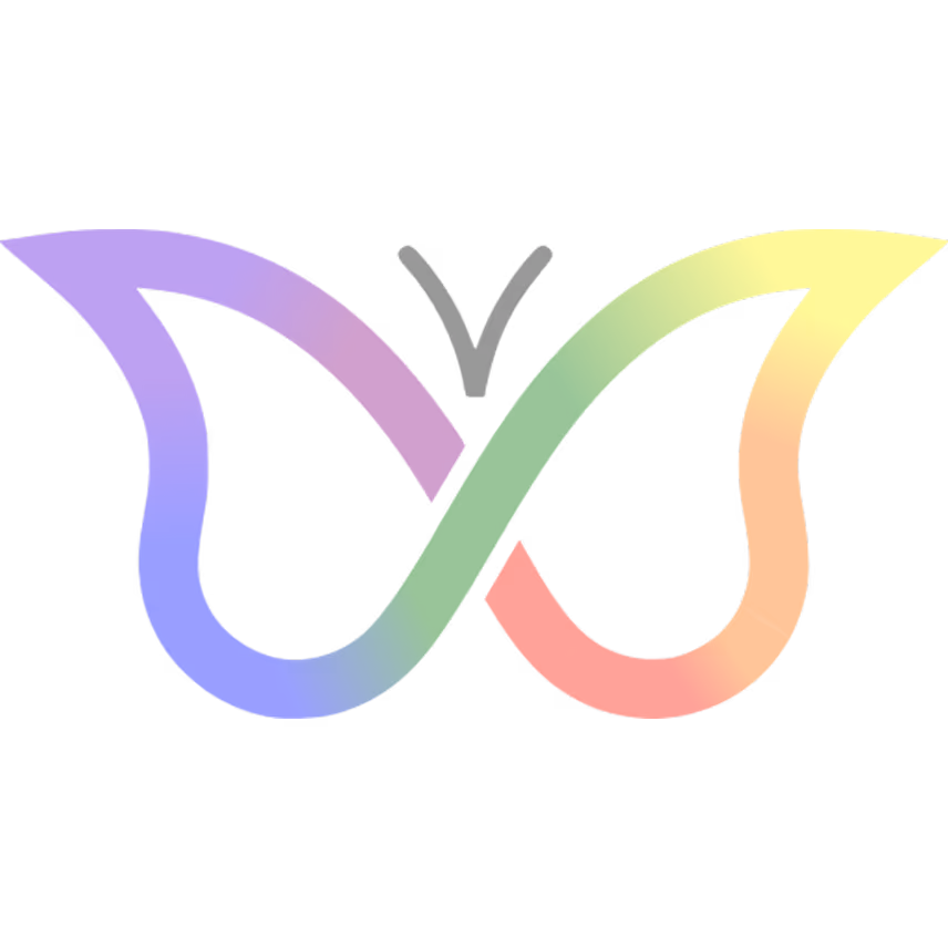 Colorful butterfly-style icon representing ADHD awareness and neurodiversity.
