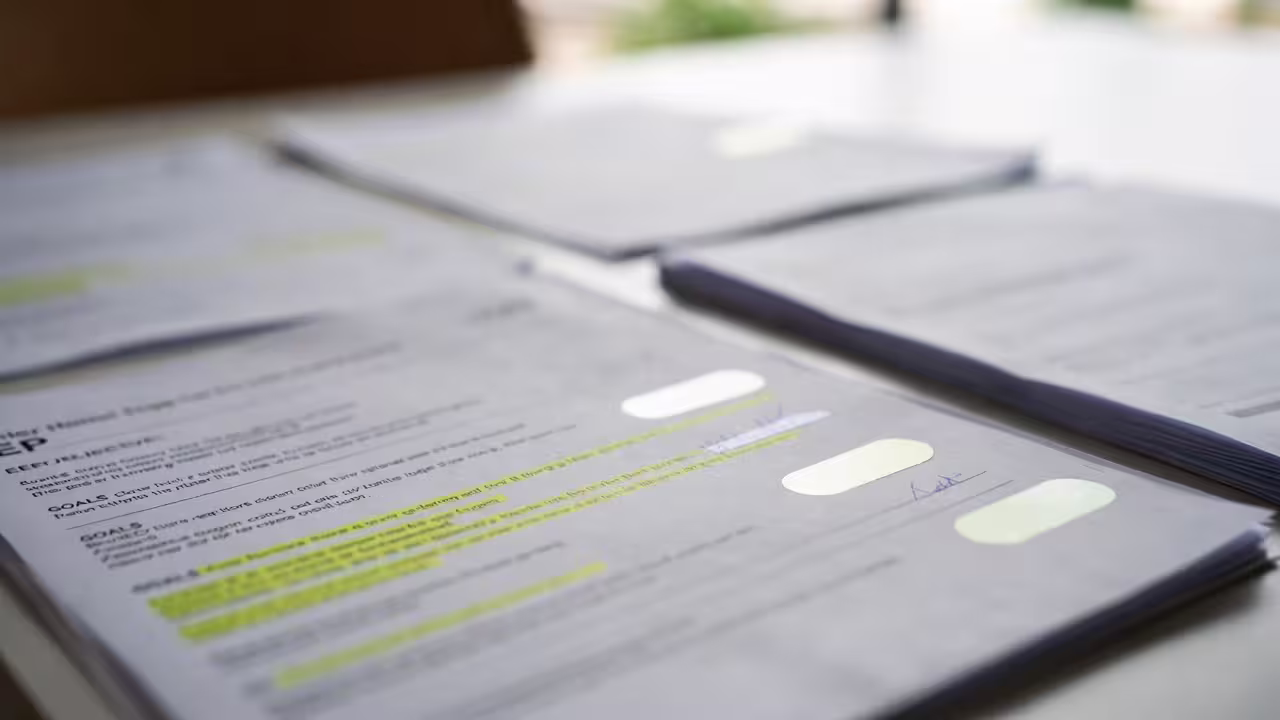 desk with IEP guides