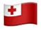 Red flag with a white square and red cross in the upper left corner, representing the flag of Tonga.
