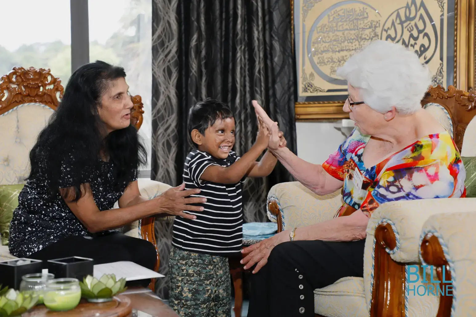 Mohammed giving high five 