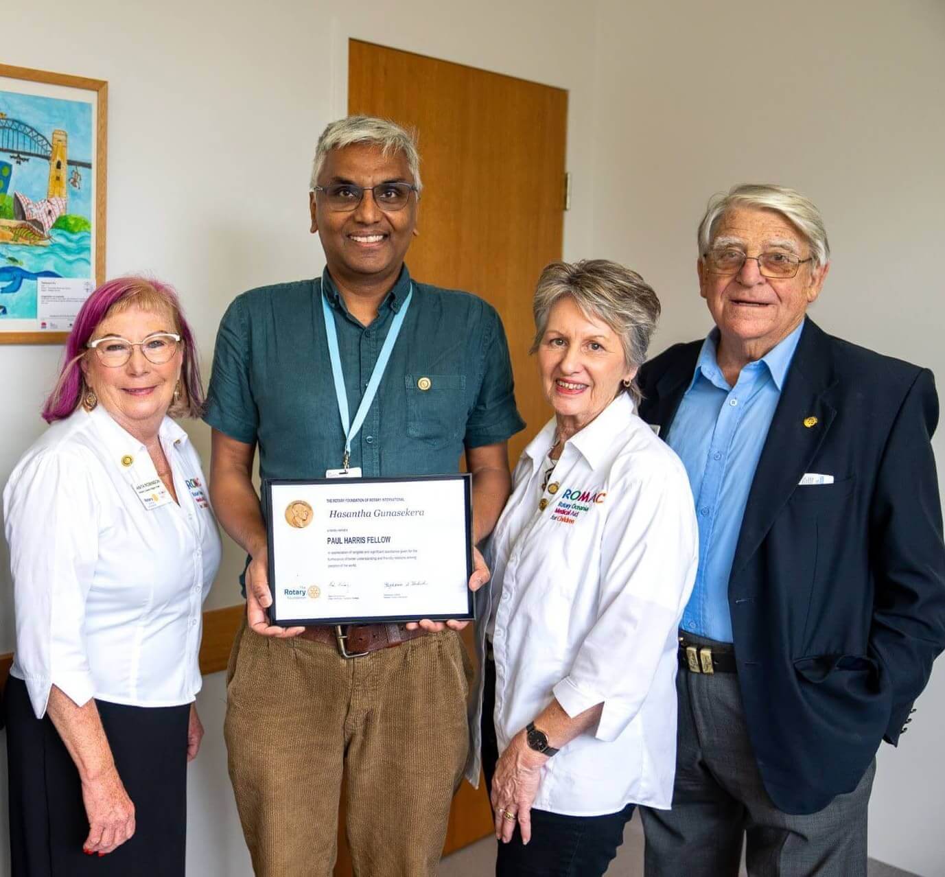 Bob Richards with a group of people