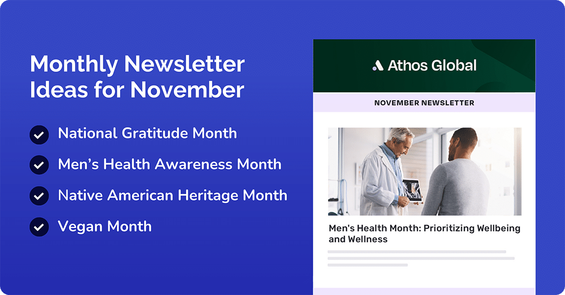 Monthly Newsletter Ideas for November