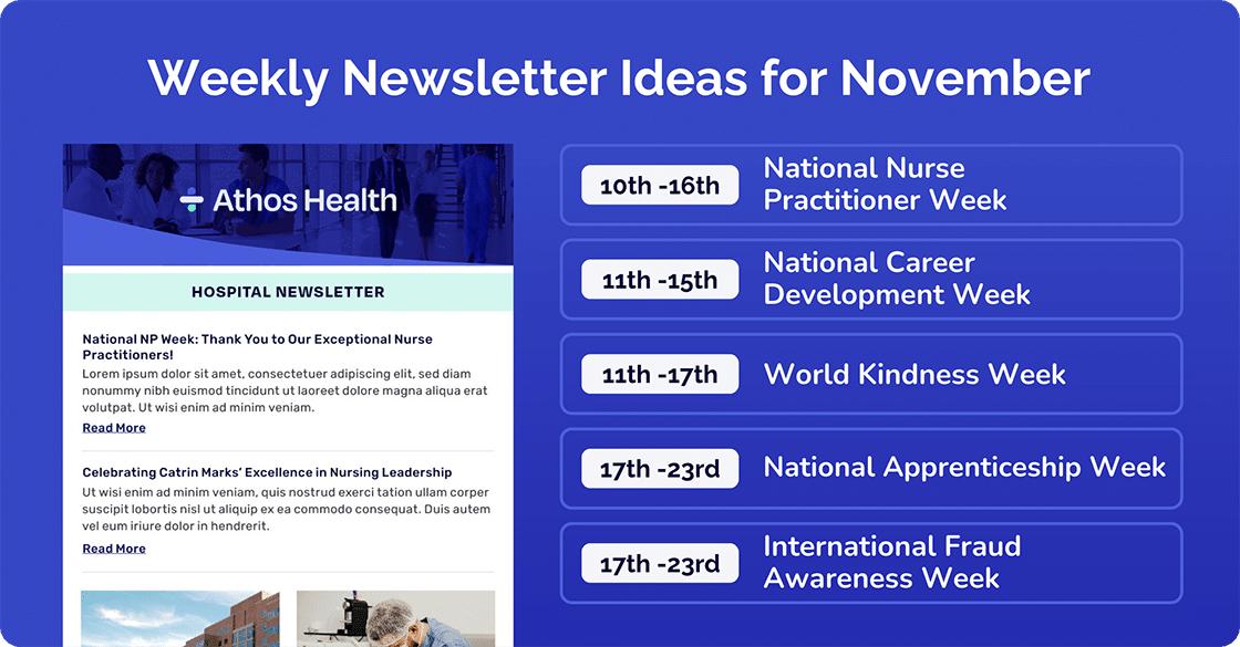 Weekly Newsletter Ideas for November