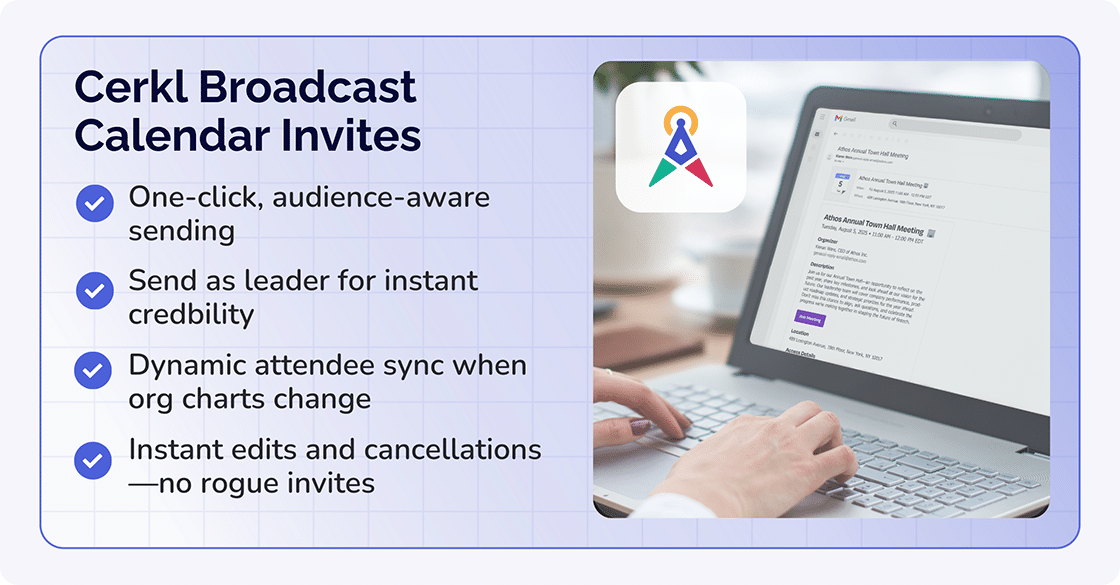 Cerkl Broadcast Calendar Invites