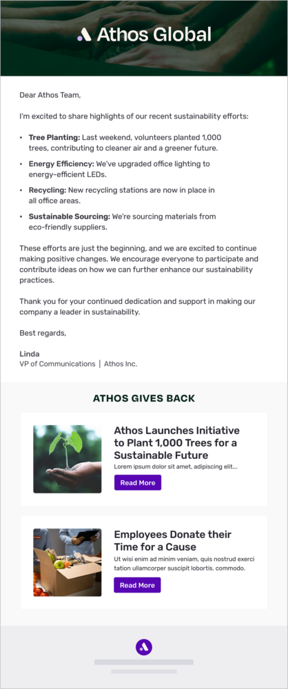 sustainability Newsletter Template