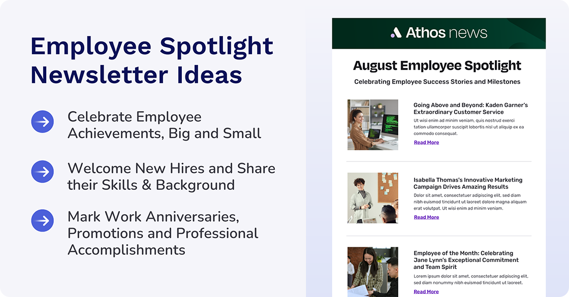 Employee Spotlight Newsletter Ideas