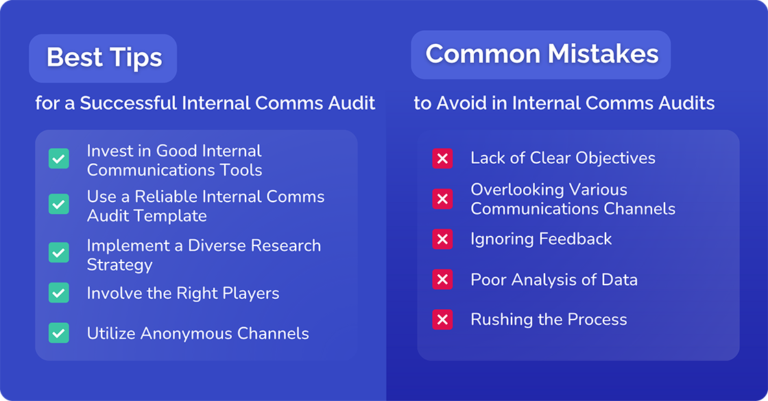 common mistakes in internal communications audits