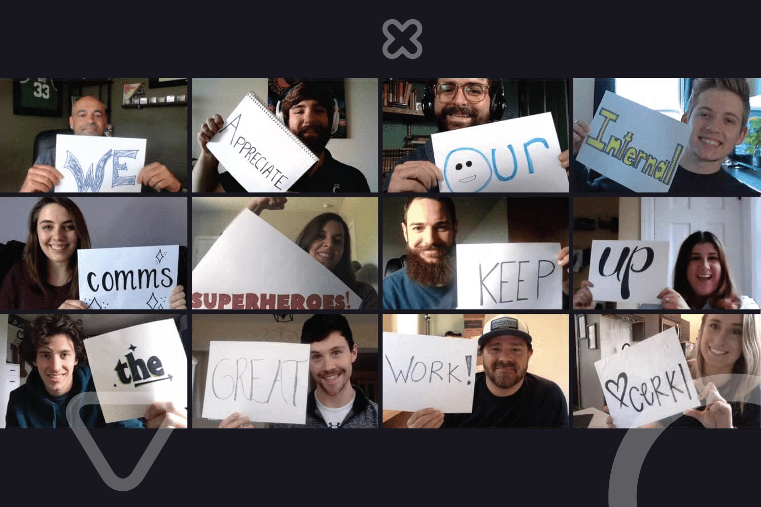 Cerkl employees thanking their internal communications clients for keeping their employees informed during the COVID-19 pandemic