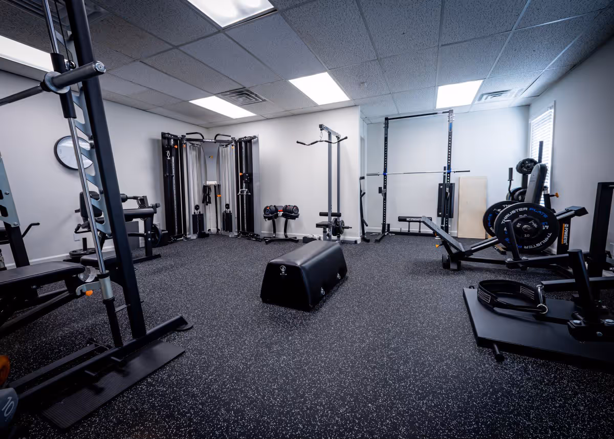 State-of-the-art Apex training and recovery room with advanced fitness equipment for precision rehabilitation.
