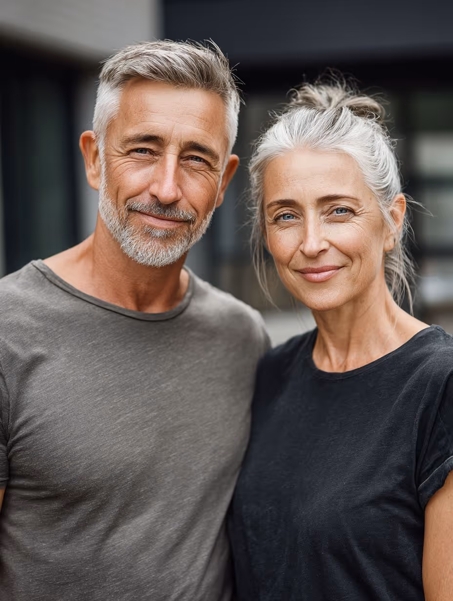 Smiling couple representing Apex client success — MAT, back pain assessment, and recovery care delivering lasting results.