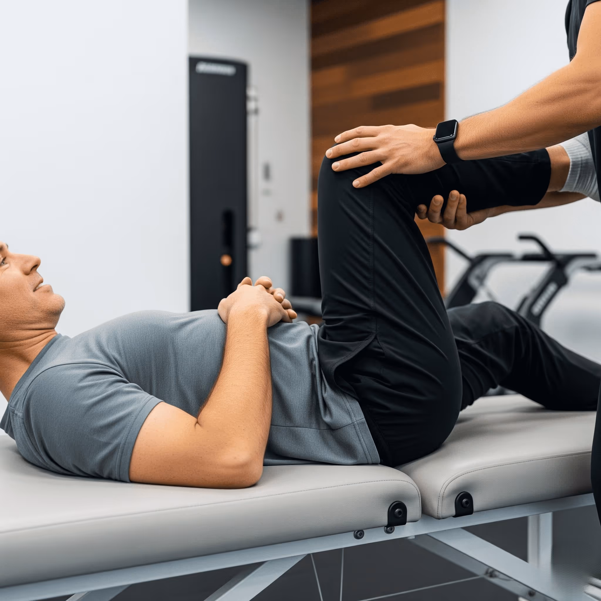 MAT - Client receiving Muscle Activation Technique at Apex — precision MAT restores balance, reduces pain, and improves strength.